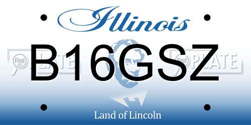 B16GSZ Illinois License Plate