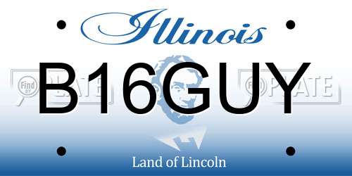 B16GUY Illinois License Plate