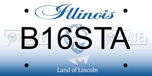 B16STA Illinois License Plate