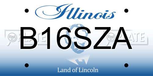 B16SZA Illinois License Plate