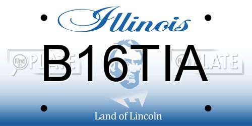 B16TIA Illinois License Plate