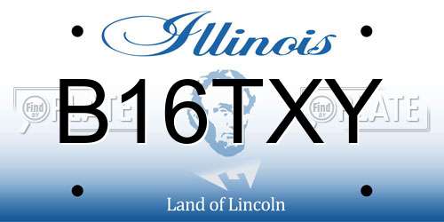 B16TXY Illinois License Plate