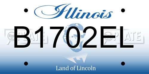 B1702EL Illinois License Plate