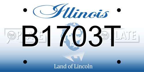 B1703T Illinois License Plate
