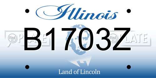 B1703Z Illinois License Plate