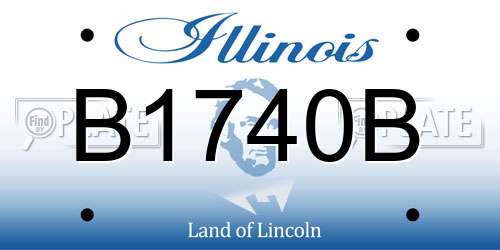 B1740B Illinois License Plate