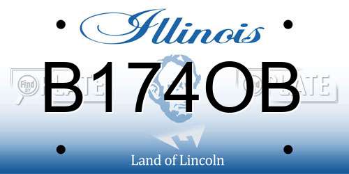 B174OB Illinois License Plate