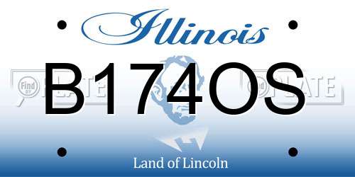 B174OS Illinois License Plate