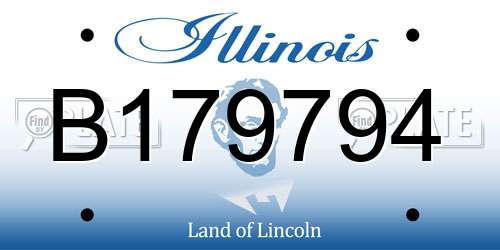 B179794 Illinois License Plate