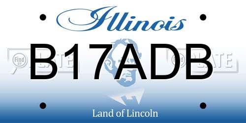 B17ADB Illinois License Plate