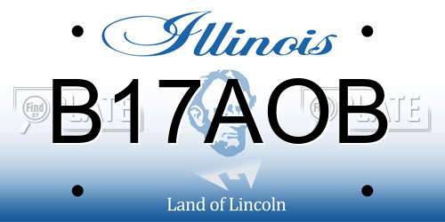 B17AOB Illinois License Plate