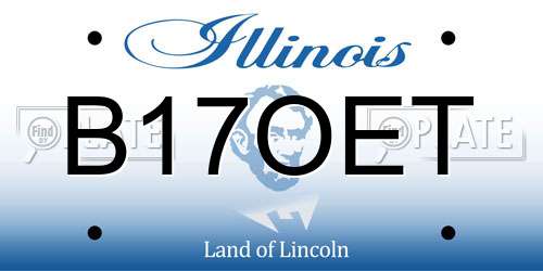 B17OET Illinois License Plate