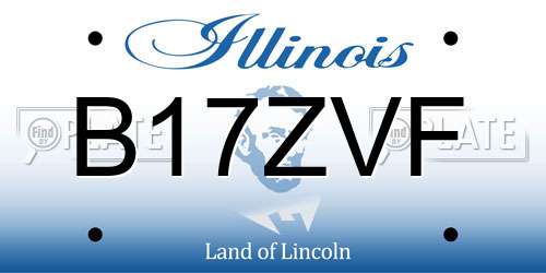 B17ZVF Illinois License Plate