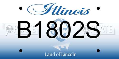 B1802S Illinois License Plate