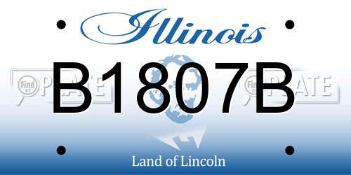 B1807B Illinois License Plate