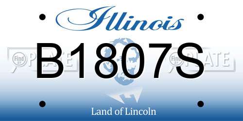 B1807S Illinois License Plate