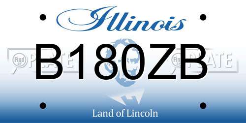 B180ZB Illinois License Plate