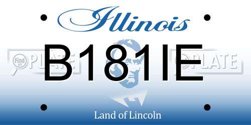 B181IE Illinois License Plate