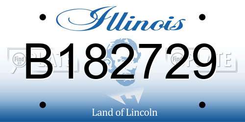 B182729 Illinois License Plate