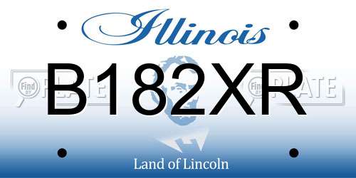 B182XR Illinois License Plate