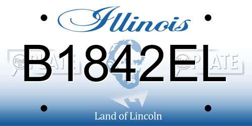 B1842EL Illinois License Plate