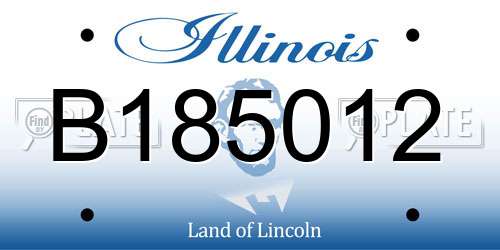 B185012 Illinois License Plate