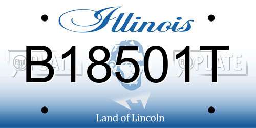 B18501T Illinois License Plate