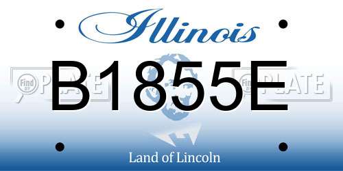 B1855E Illinois License Plate