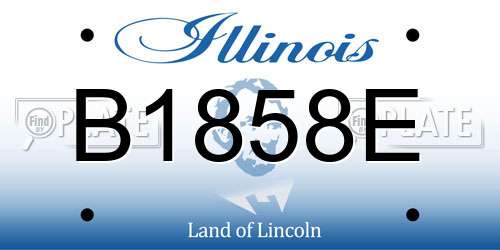 B1858E Illinois License Plate
