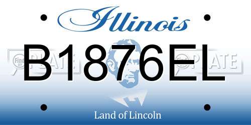 B1876EL Illinois License Plate