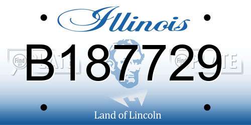 B187729 Illinois License Plate