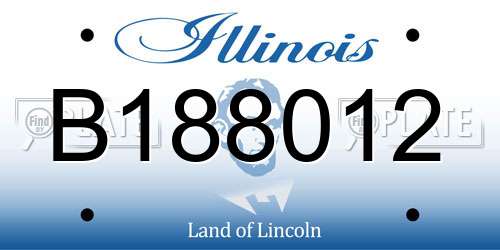 B188012 Illinois License Plate