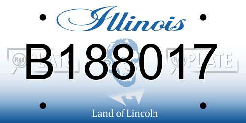 B188017 Illinois License Plate