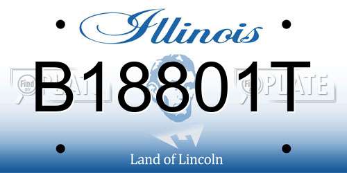 B18801T Illinois License Plate