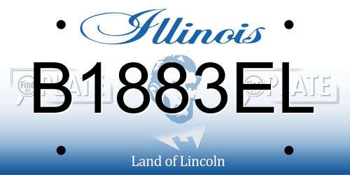 B1883EL Illinois License Plate