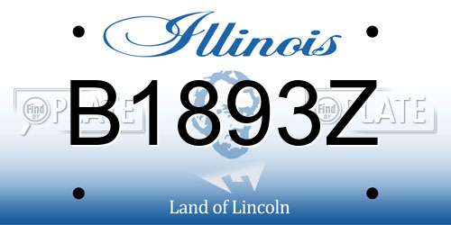 B1893Z Illinois License Plate