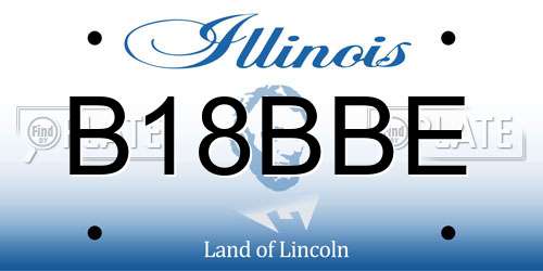 B18BBE Illinois License Plate