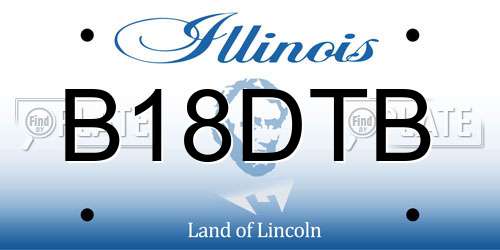 B18DTB Illinois License Plate