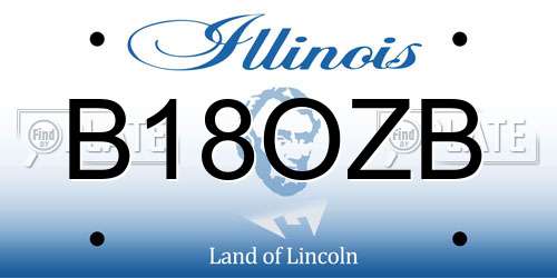 B18OZB Illinois License Plate