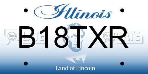 B18TXR Illinois License Plate