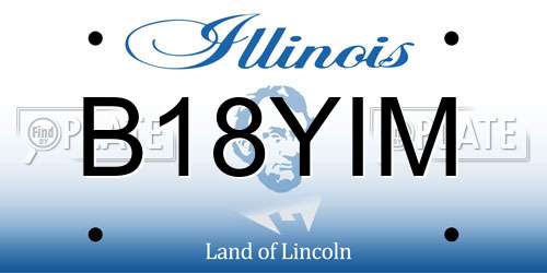 B18YIM Illinois License Plate