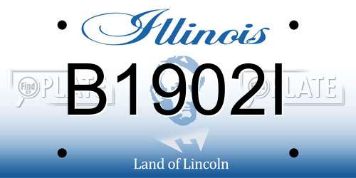 B1902I Illinois License Plate