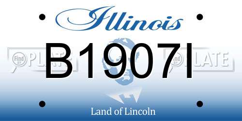 B1907I Illinois License Plate