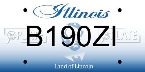 B190ZI Illinois License Plate