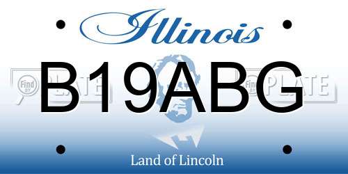 B19ABG Illinois License Plate