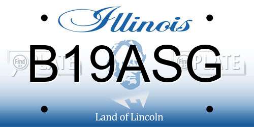B19ASG Illinois License Plate