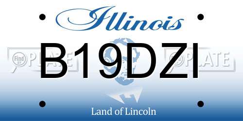B19DZI Illinois License Plate