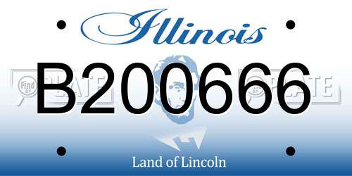 B200666 Illinois License Plate