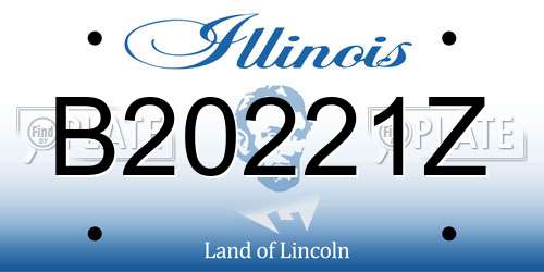 B20221Z Illinois License Plate