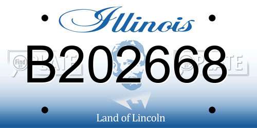 B202668 Illinois License Plate